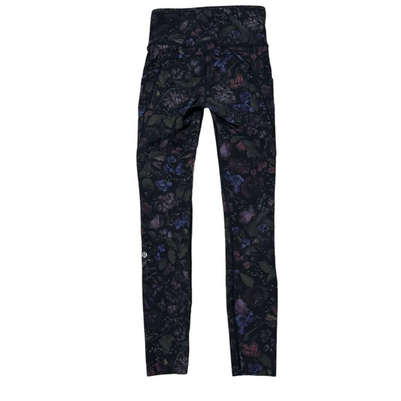 Lululemon Women’s Fast And Free High Rise Leggings Cropped Size 2 floral print - Picture 1 of 11